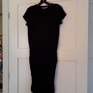 Athleta black ruched dress